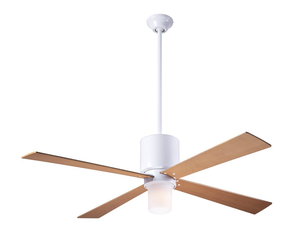 Lapa Fan; Gloss White Finish; 50&#34; Maple Blades; 17W LED; Wall Control with Remote Handset (2-wir