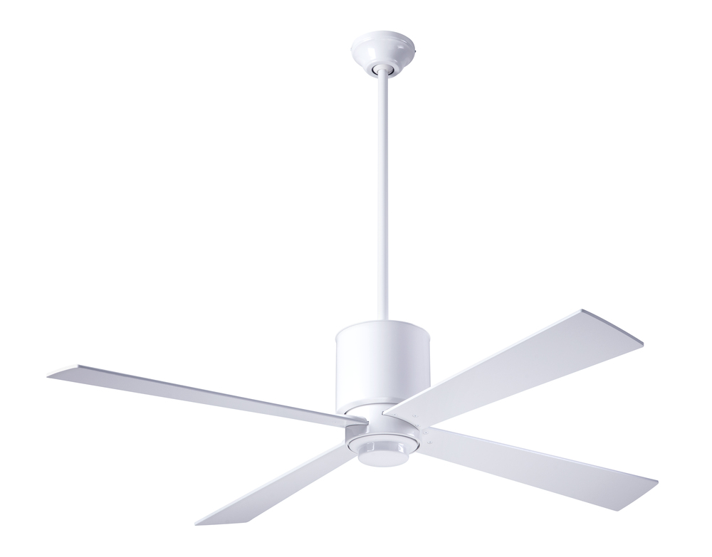 Lapa Fan; Gloss White Finish; 50&#34; Silver Blades; No Light; Wall Control with Remote Handset (2-w