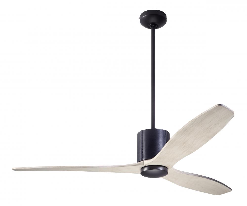 LeatherLuxe DC Fan; Dark Bronze Finish with Black Leather; 54&#34; Whitewash Blades; No Light; Remot