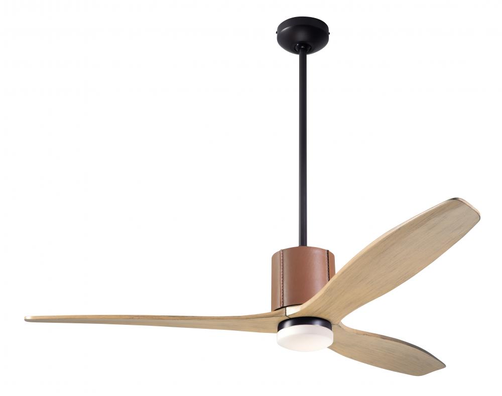 LeatherLuxe DC Fan; Dark Bronze Finish with Tan Leather; 54&#34; Maple Blades; 17W LED; Remote Contr