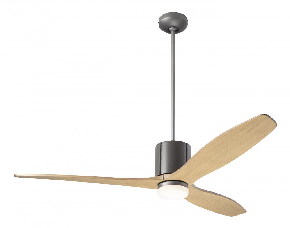 LeatherLuxe DC Fan; Graphite Finish with Gray Leather; 54&#34; Maple Blades; 17W LED; Remote Control