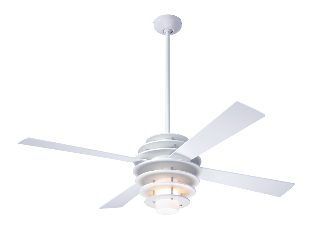 Stella Fan; White/Gloss White Finish; 52&#34; Mahogany Blades; 17W LED; Handheld Remote Control (2-w