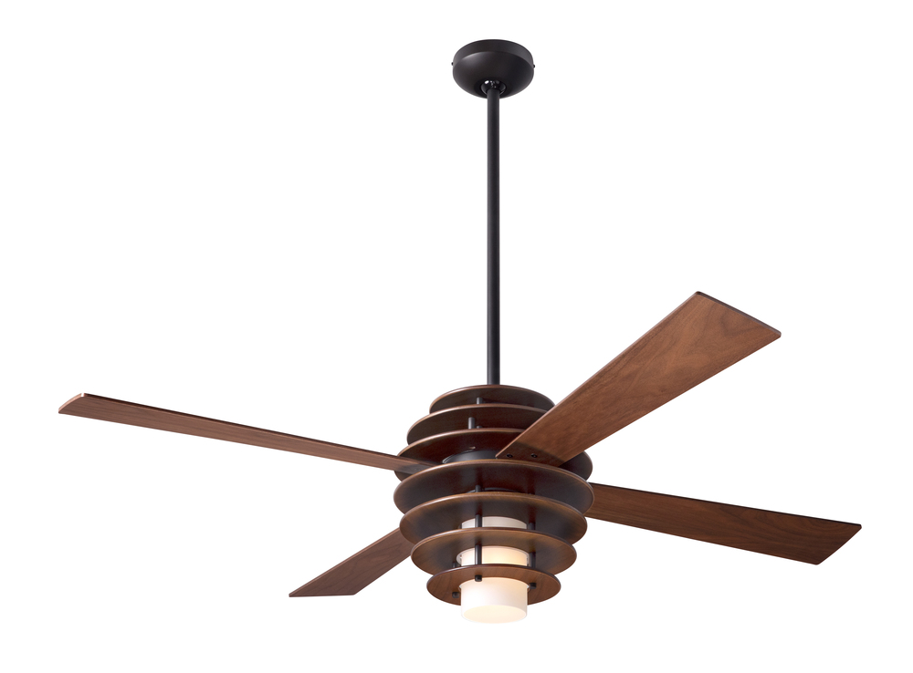 Stella Fan; Mahogany/Dark Bronze Finish; 52&#34; Black Blades; 17W LED; Wall Control with Remote Han