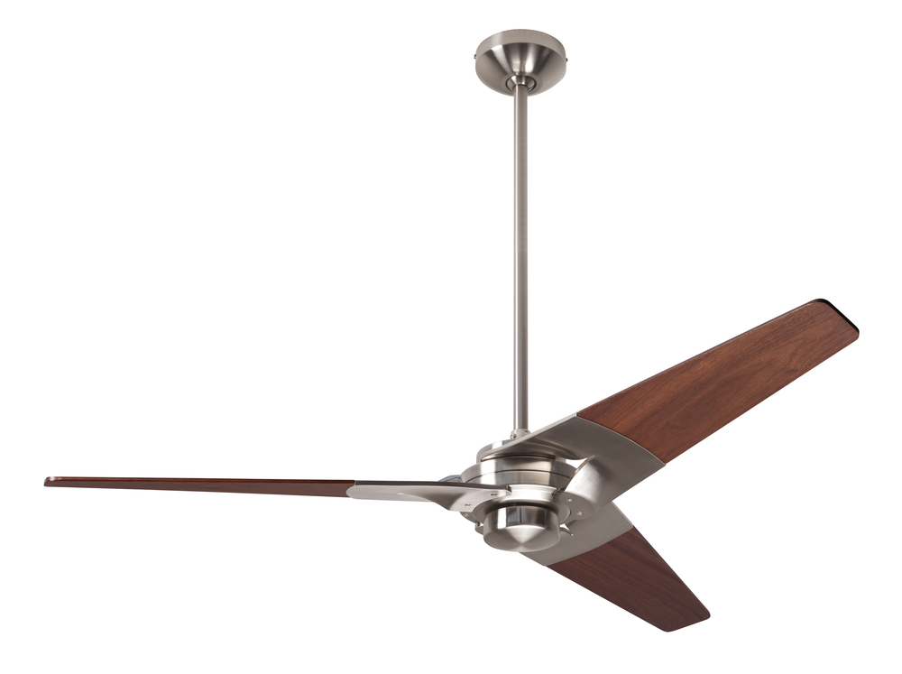 Torsion Fan; Bright Nickel Finish; 52&#34; Mahogany Blades; No Light; Fan Speed Control