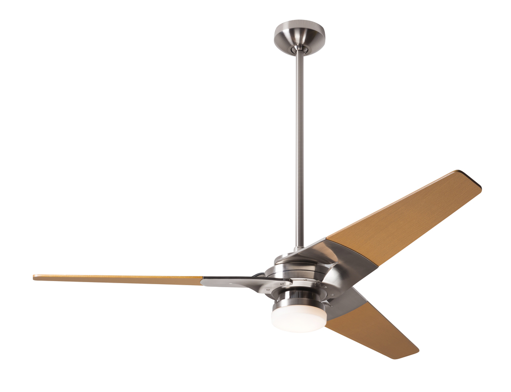 Torsion Fan; Bright Nickel Finish; 52&#34; Maple Blades; 17W LED; Handheld Remote Control (2-wire)