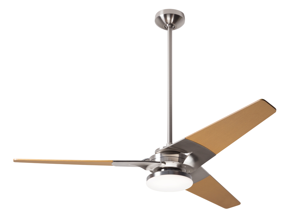 Torsion Fan; Bright Nickel Finish; 52&#34; Maple Blades; 20W LED; Handheld Remote Control (2-wire)