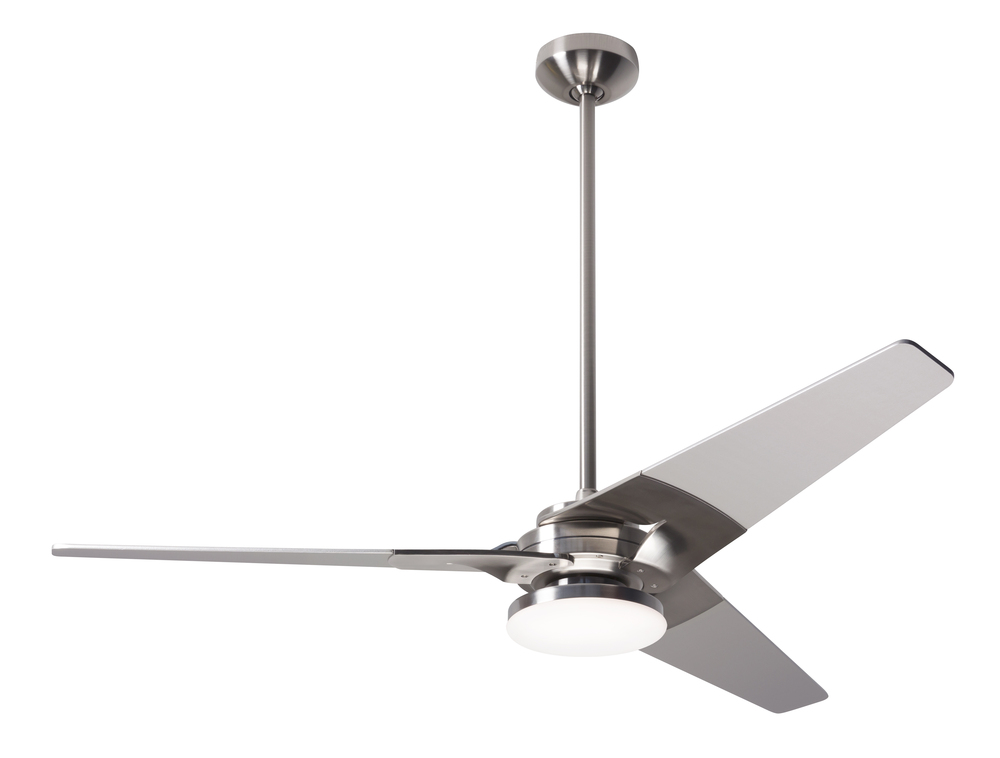 Torsion Fan; Bright Nickel Finish; 52&#34; White Blades; 20W LED; Fan Speed and Light Control (2-wir