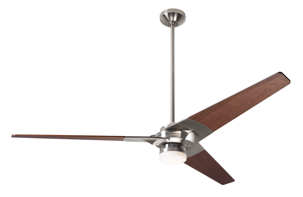 Torsion Fan; Bright Nickel Finish; 62&#34; Mahogany Blades; 17W LED; Fan Speed and Light Control (2-