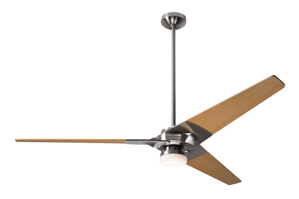 Torsion Fan; Bright Nickel Finish; 62&#34; Maple Blades; 17W LED; Handheld Remote Control (2-wire)