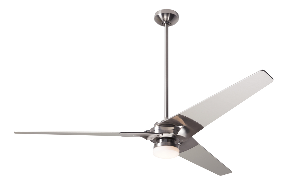 Torsion Fan; Bright Nickel Finish; 62&#34; Nickel Blades; 17W LED; Wall Control with Remote Handset