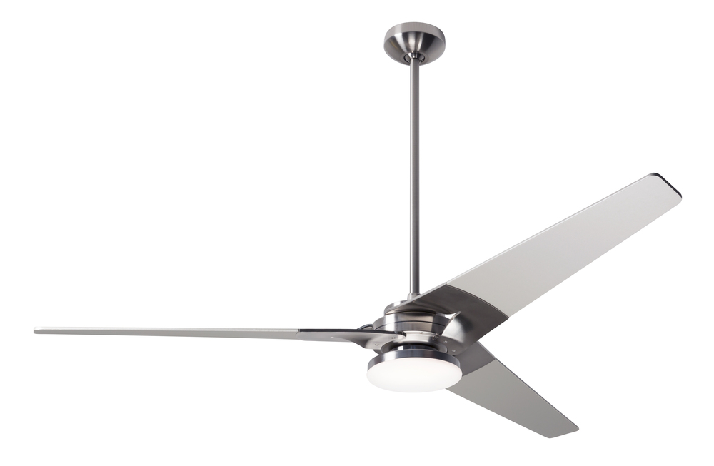 Torsion Fan; Bright Nickel Finish; 62&#34; Nickel Blades; 20W LED; Wall Control with Remote Handset