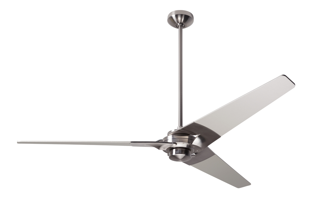 Torsion Fan; Bright Nickel Finish; 62&#34; Whitewash Blades; No Light; Wall Control with Remote Hand