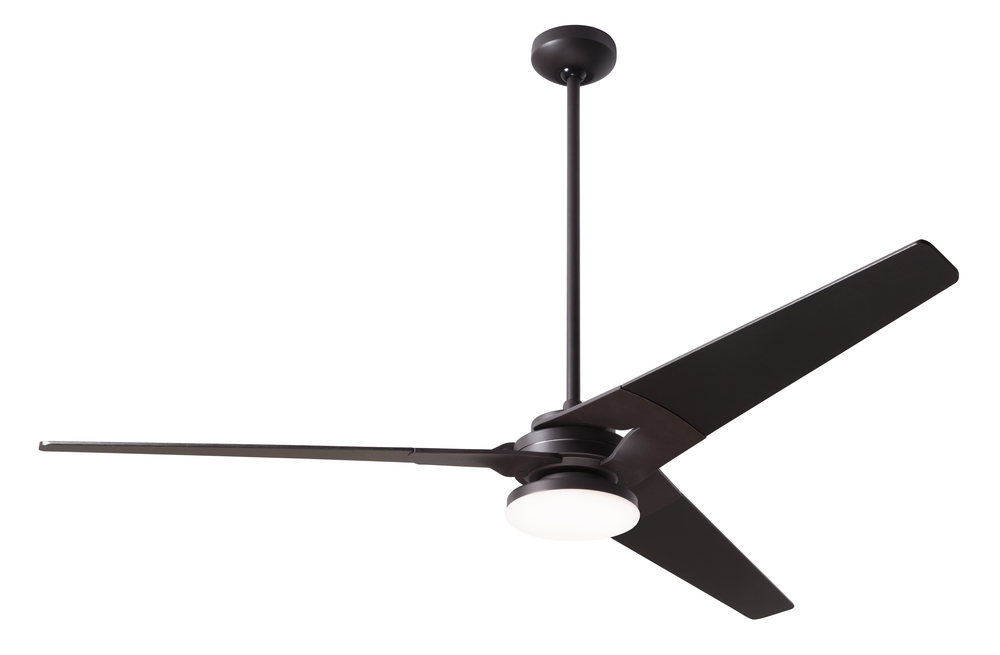 Torsion Fan; Dark Bronze Finish; 62&#34; Black Blades; 20W LED; Fan Speed and Light Control (3-wire)