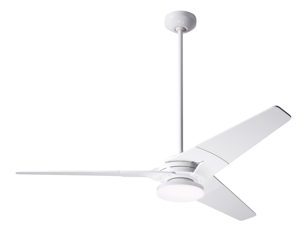 Torsion Fan; Gloss White Finish; 52&#34; Graywash Blades; 20W LED; Fan Speed and Light Control (2-wi