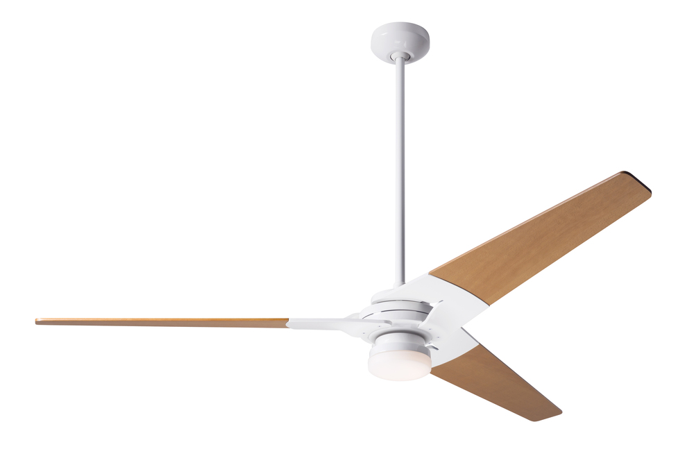 Torsion Fan; Gloss White Finish; 62&#34; Maple Blades; 17W LED; Handheld Remote Control (2-wire)