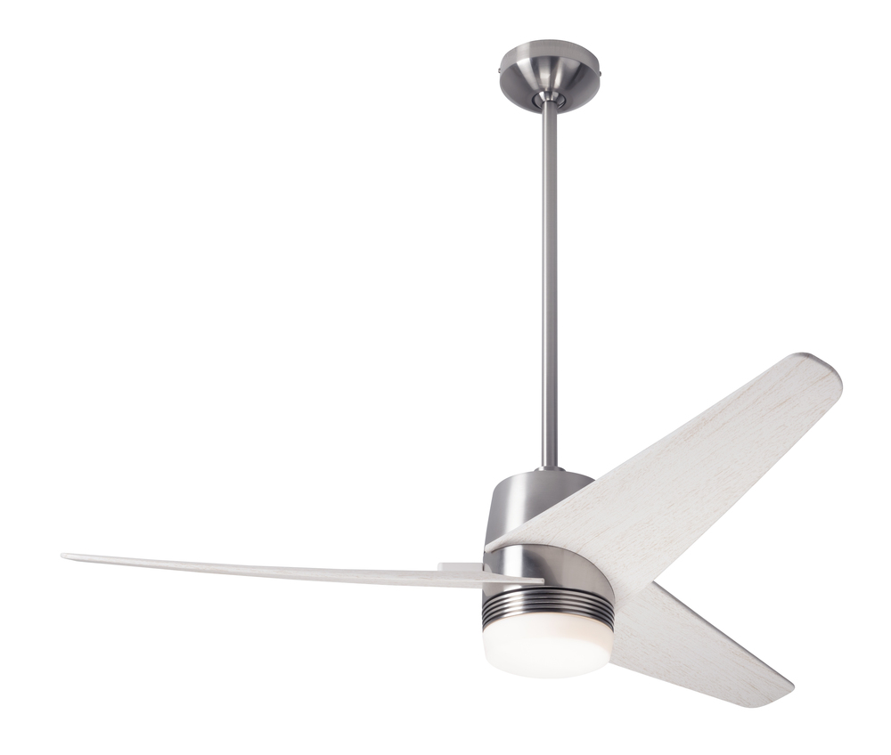 Velo DC Fan; Bright Nickel Finish; 48&#34; Whitewash Blades; 17W LED; Wall/Remote Combo Control