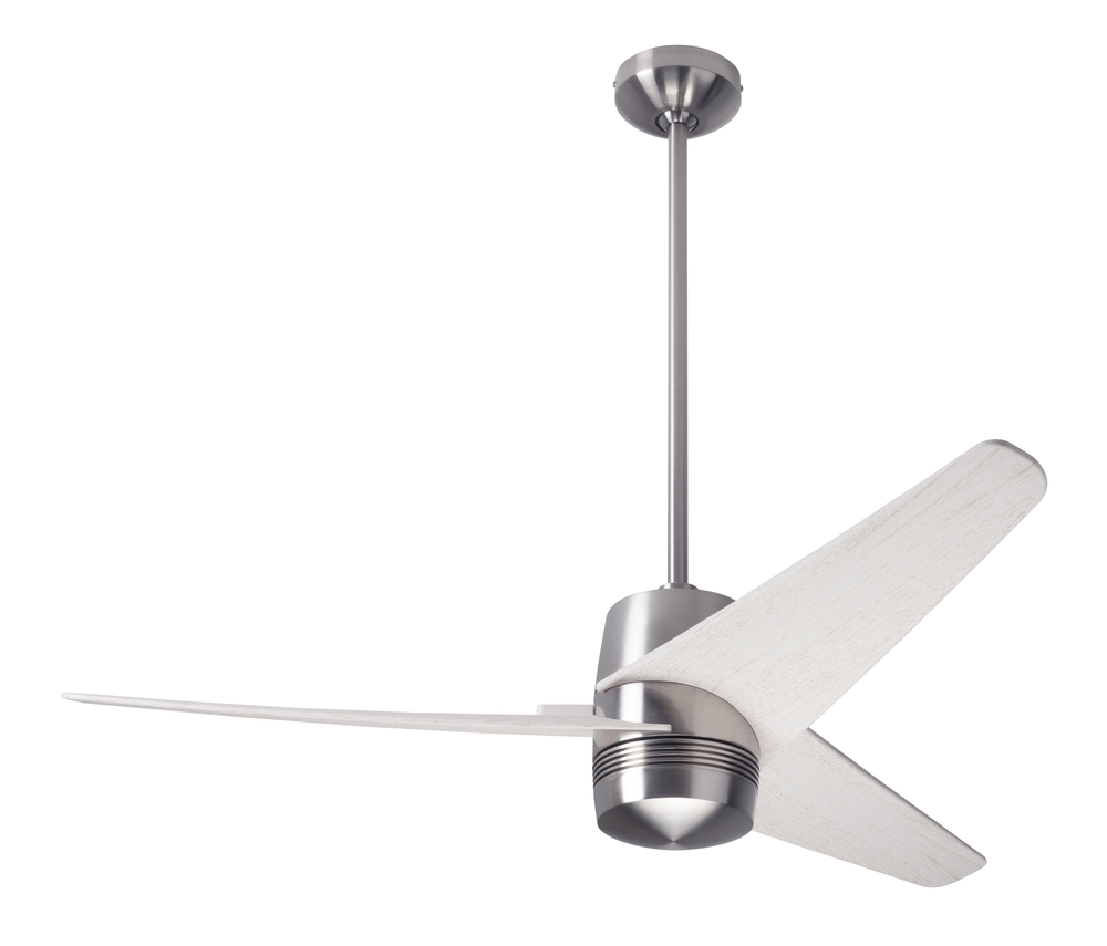 Velo DC Fan; Bright Nickel Finish; 48&#34; Whitewash Blades; No Light; Handheld Remote Control