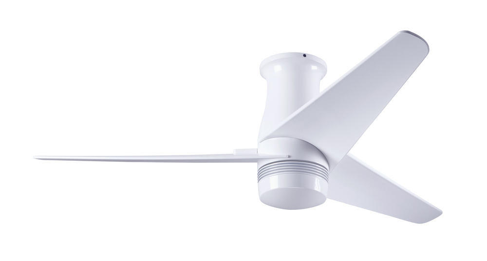 Velo Flush DC Fan; Gloss White Finish; 48&#34; White Blades; No Light; Handheld Remote Control