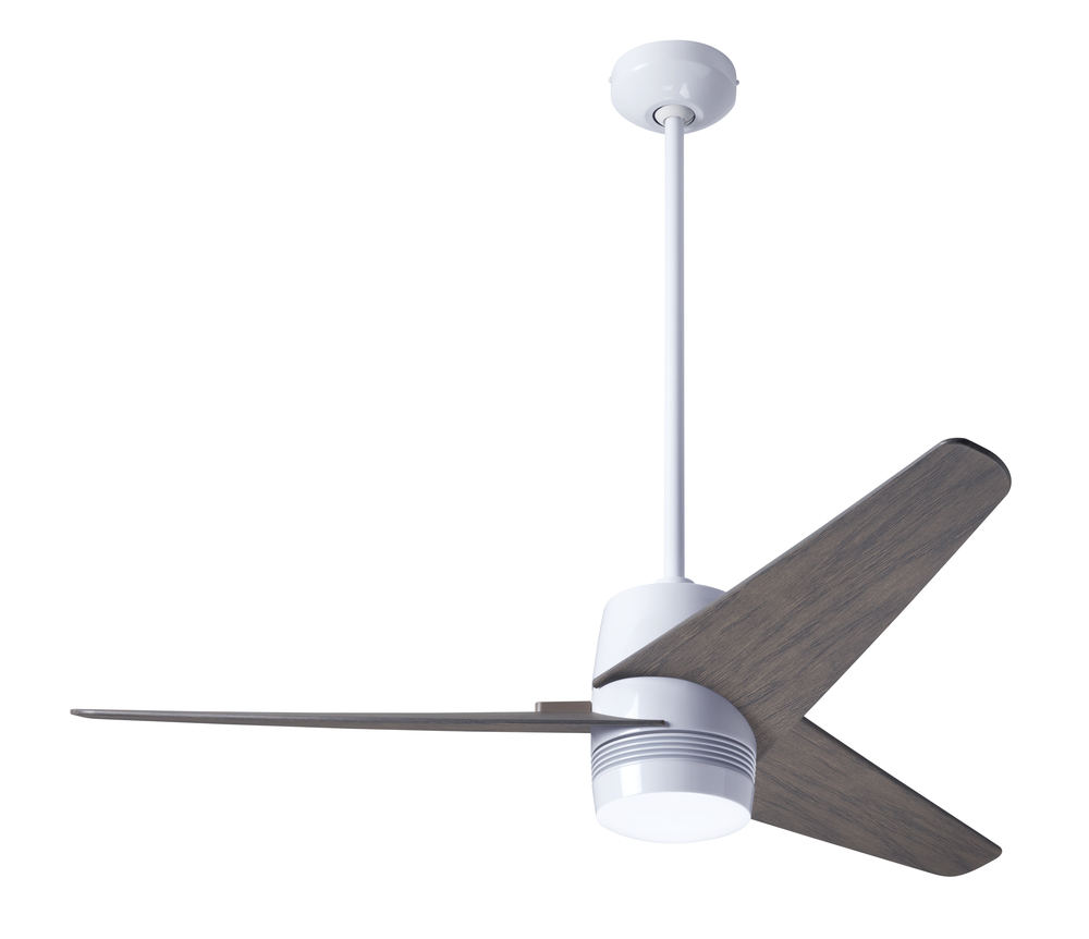 Velo DC Fan; Gloss White Finish; 48&#34; Graywash Blades; No Light; Wall/Remote Combo Control