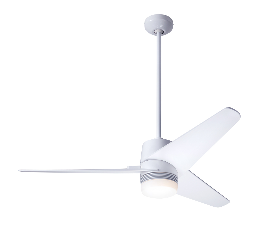 Velo DC Fan; Gloss White Finish; 48&#34; White Blades; 17W LED; Handheld Remote Control