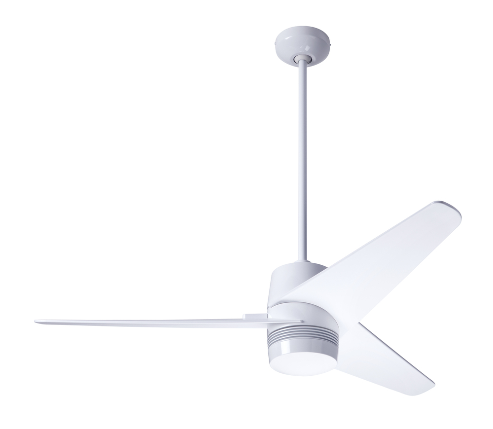 Velo DC Fan; Gloss White Finish; 48&#34; Dark Blades; No Light; Handheld Remote Control