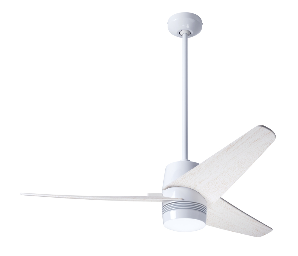 Velo DC Fan; Gloss White Finish; 48&#34; Whitewash Blades; No Light; Wall/Remote Combo Control