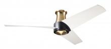 Modern Fan Co. AMB-FM-SBMB-56-WW-NL-WC - Ambit Flush DC Fan- Satin Brass/Matte Black Finish; 56" Whitewash Blades; No Light; Wall Control