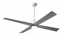 Modern Fan Co. NOU-MWBS-56-GY-271-RC - Nouveau DC Fan; Matte White Finish w/ Brass; 56" Graywash Blades; 17W LED; Remote Control