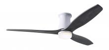 Modern Fan Co. ARB-FM-GW-54-EB-870-WC - Arbor Flush DC Fan; Gloss White Finish; 54" Ebony Blades; 17W LED; Wall Control