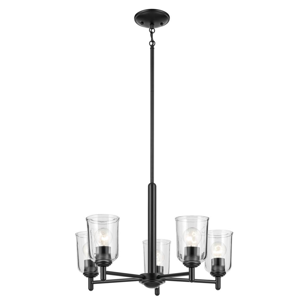 Shailene 15.25&#34; 5-Light Chandelier with Clear Glass in Black