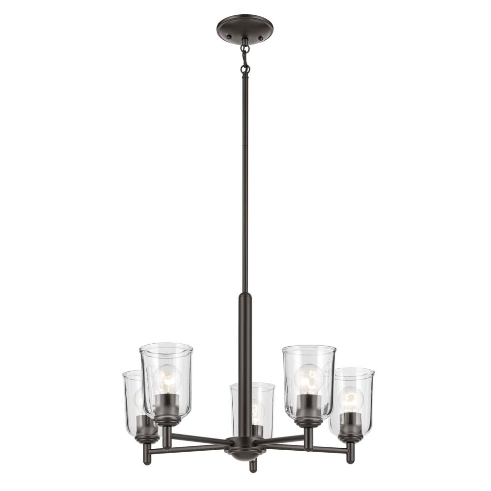 Shailene 15.25&#34; 5-Light Chandelier with Clear Glass in Olde Bronze