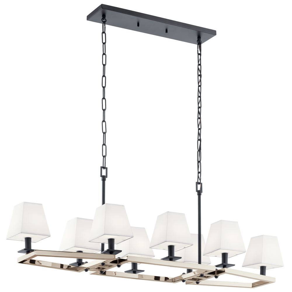 Dancar™ 48&#34; 8 Light Linear Chandelier Polished Nickel