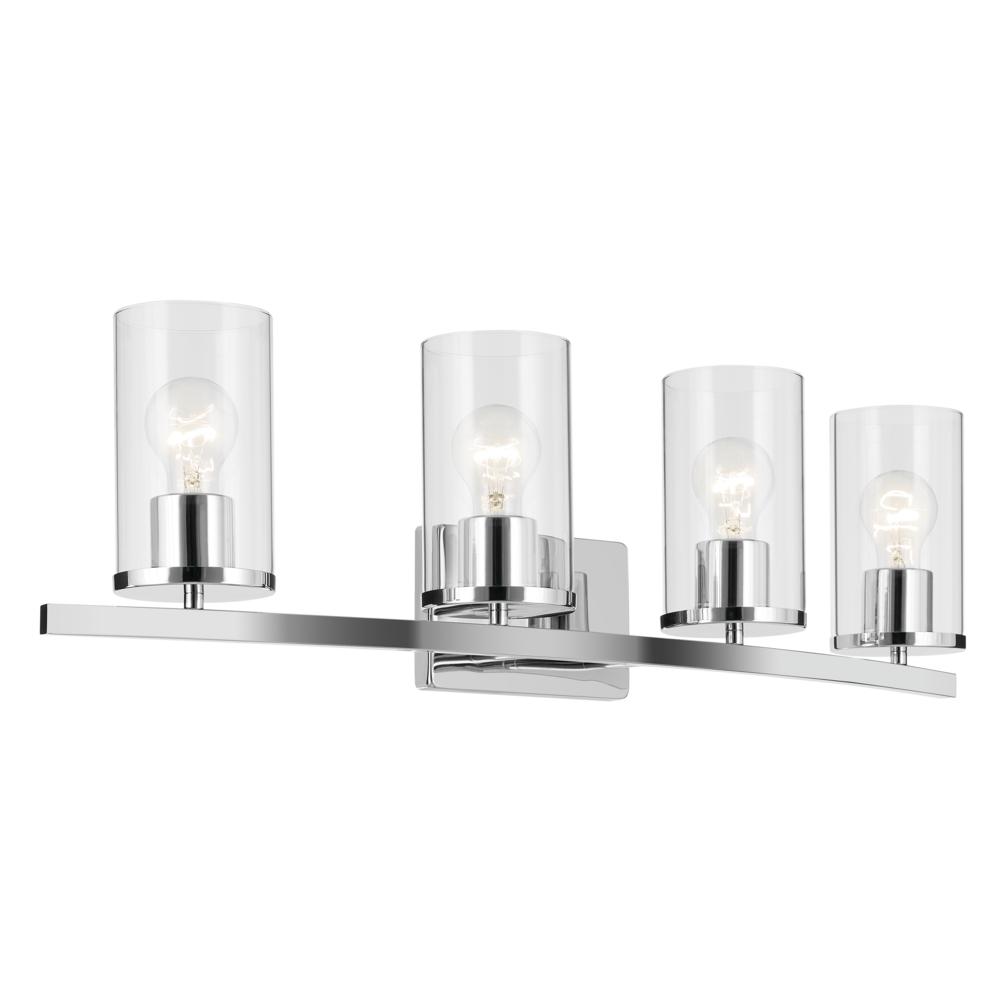 Crosby 31.25&#34; 4-Light Vanity Light with Clear Glass in Chrome