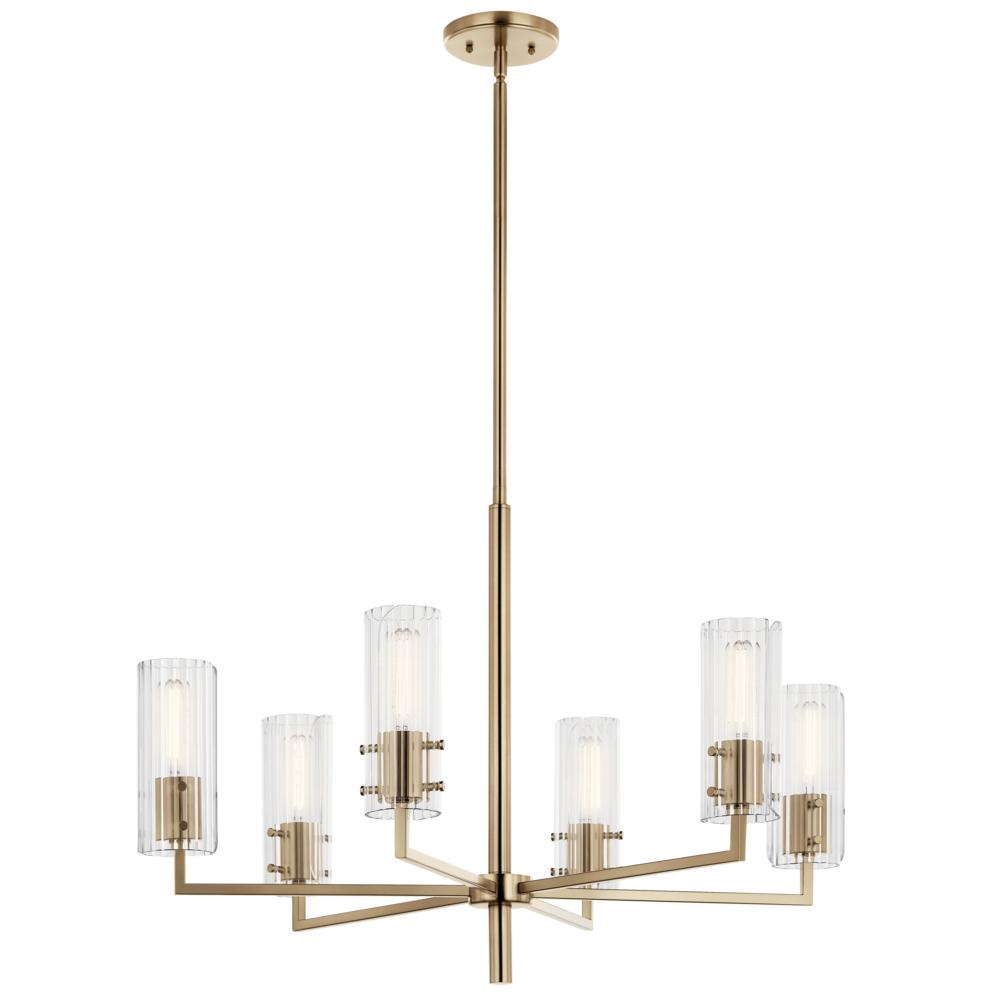 Velestino 30.25&#34; 6-Light Chandelier in Champagne Bronze