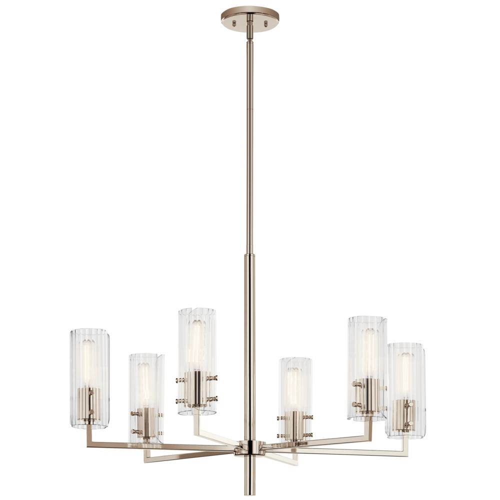 Velestino 30.25&#34; 6-Light Chandelier in Polished Nickel