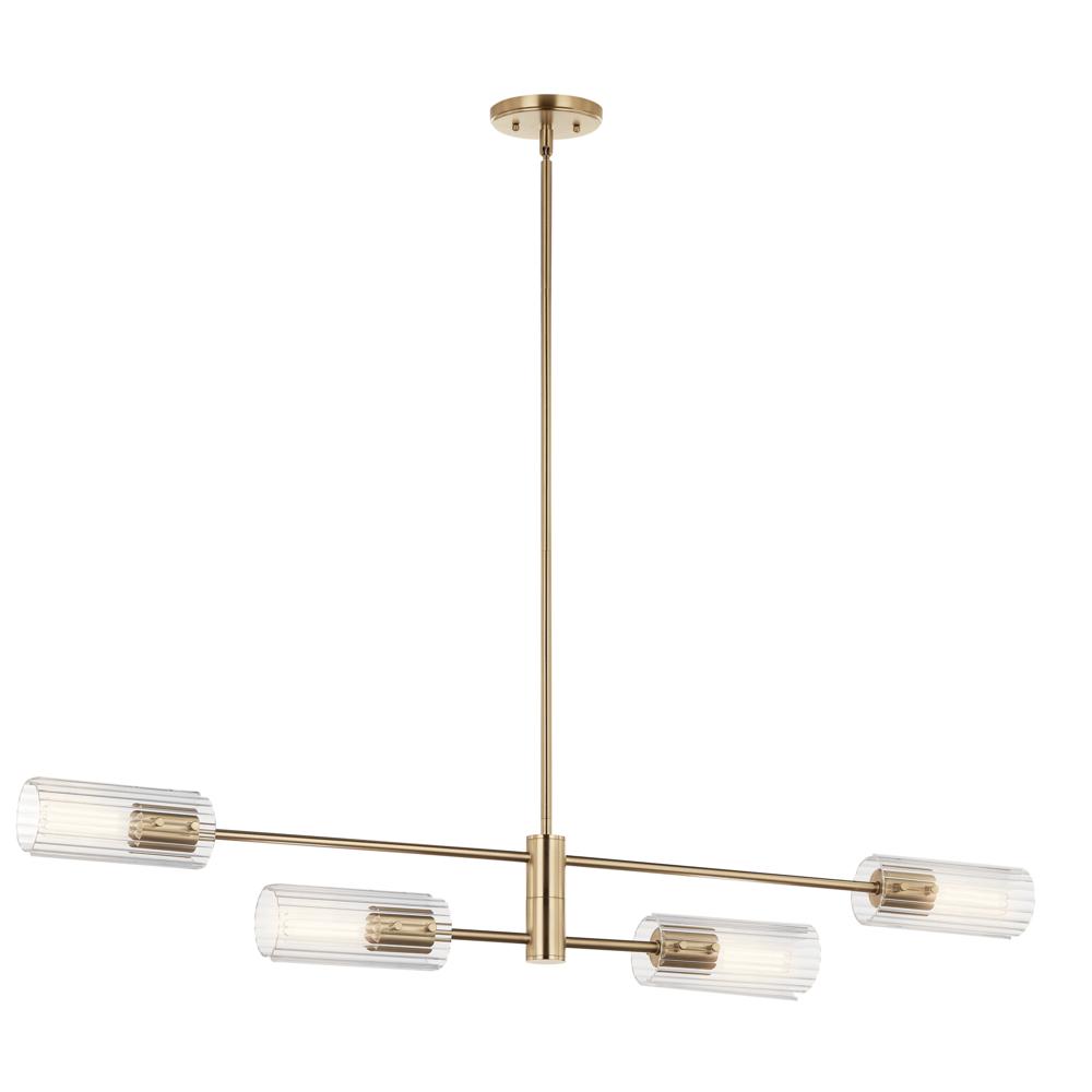 Velestino 47.50&#34; 4-Light Linear Chandelier in Champagne Bronze