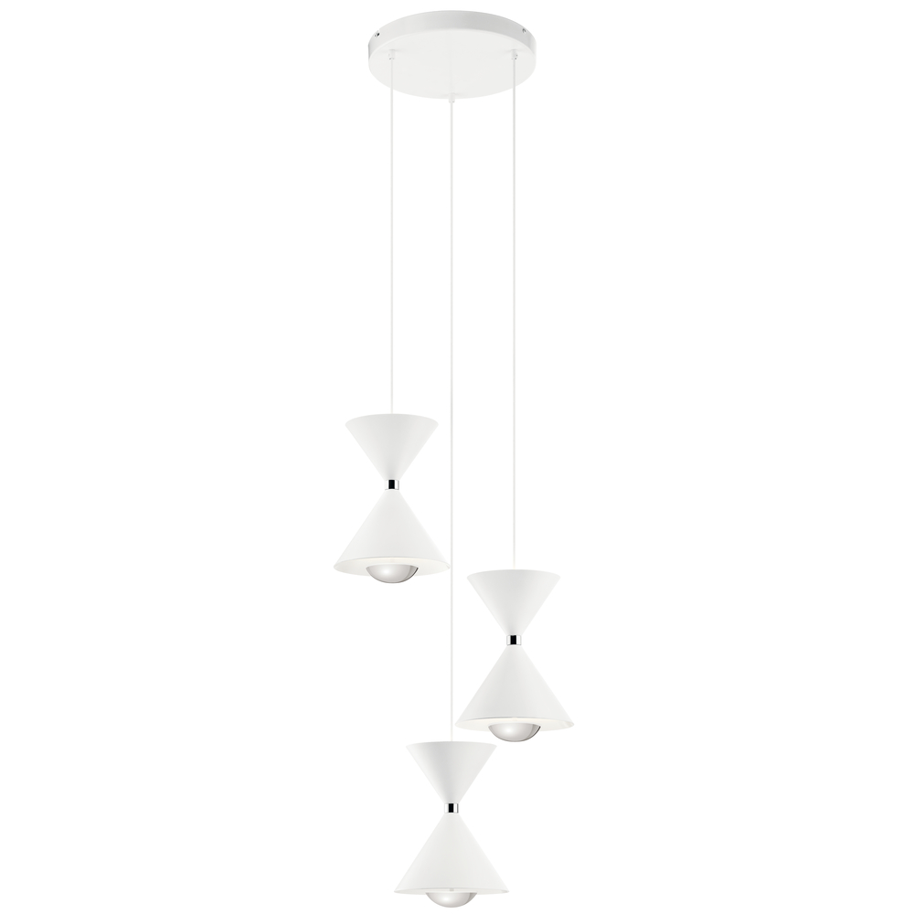 Kordan™ 17.25&#34; 3 LED Light Pendant Cluster Matte White