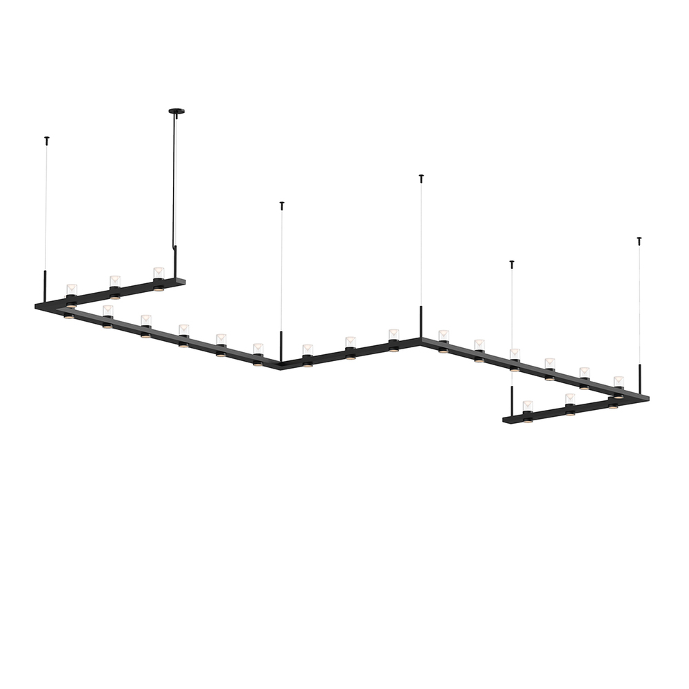 4&#39; x 16&#39; Zig-Zag LED Pendant with Clear w/Cone Uplight Trim