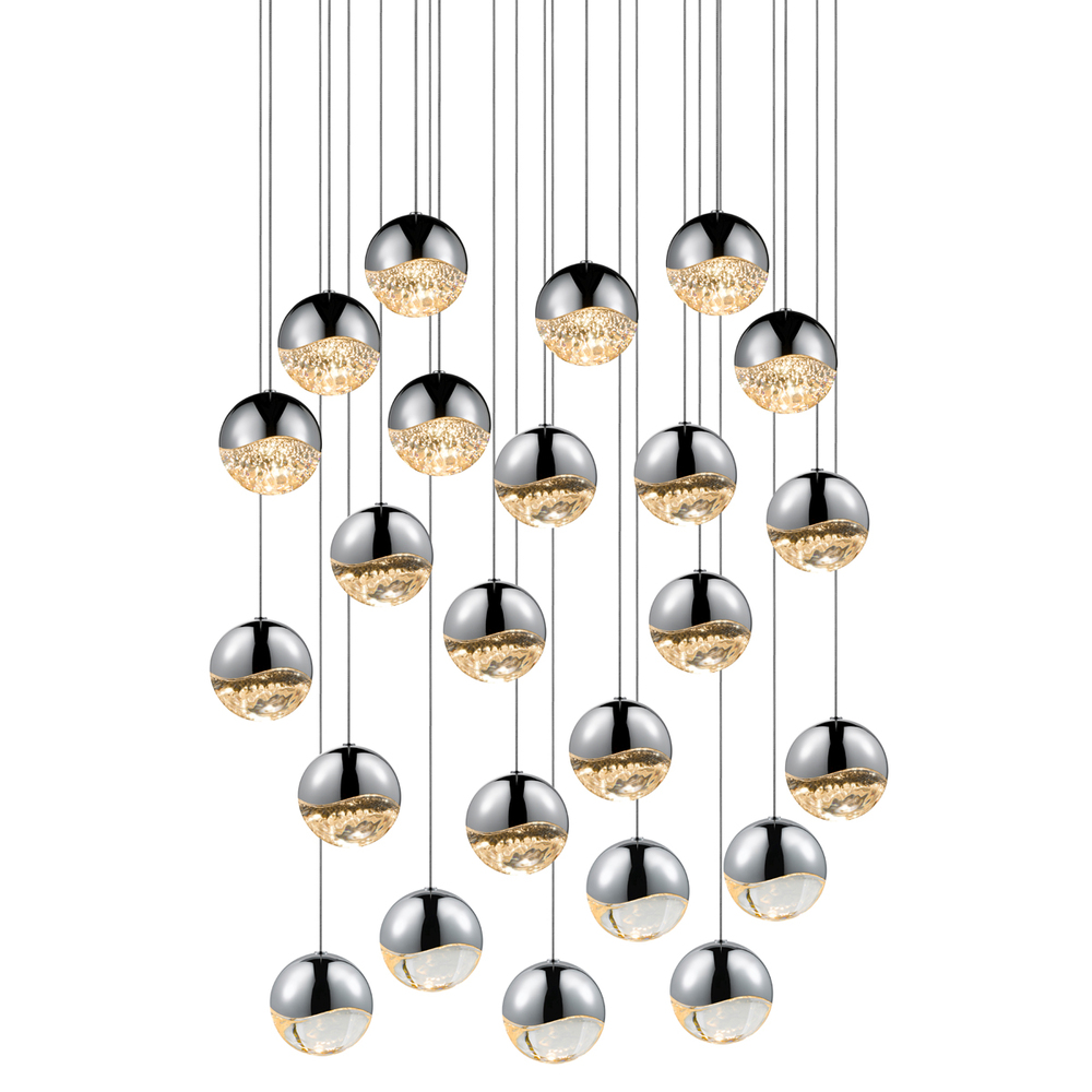 24-Light Round Large LED Pendant