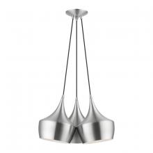  41083-66 - 3 Light Brushed Aluminum Cluster Pendant