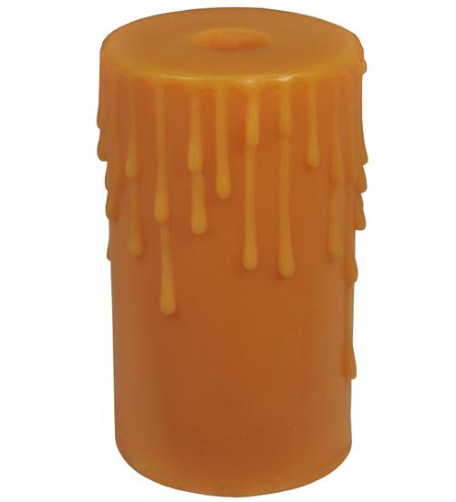 3.5&#34;W X 6&#34;H Poly Resin Honey Amber Flat Top Candle Cover