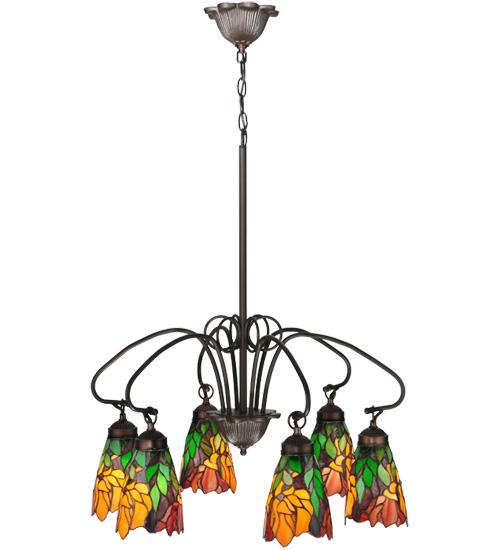 26&#34; Wide Iris 6 Light Chandelier