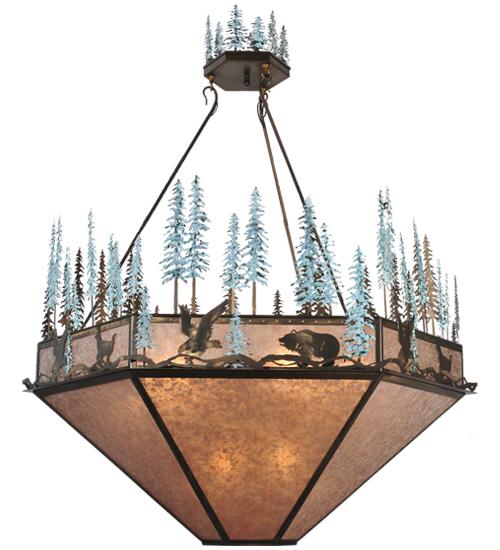 60&#34;W Wildlife at Pine Lake Inverted Pendant