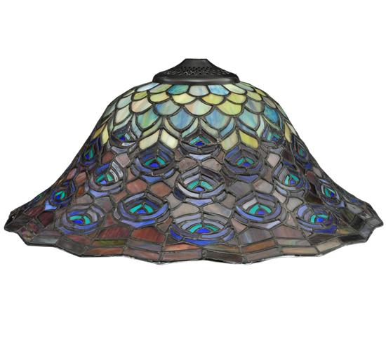 16&#34; Wide Tiffany Peacock Feather Shade