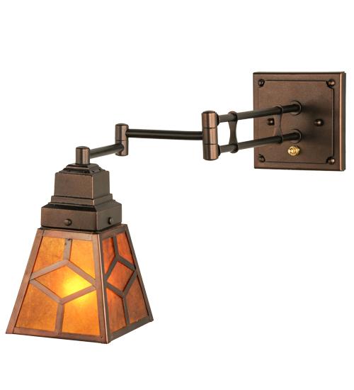 5-14&#34; Wide Diamond Craftsman Swing Arm Wall Sconce