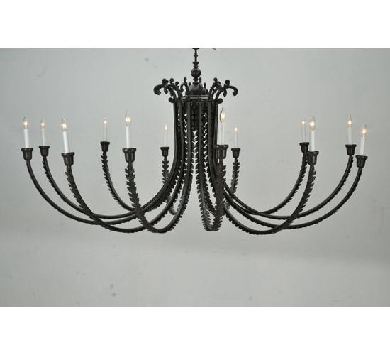 80&#34;W Oak Bough 12 LT Chandelier