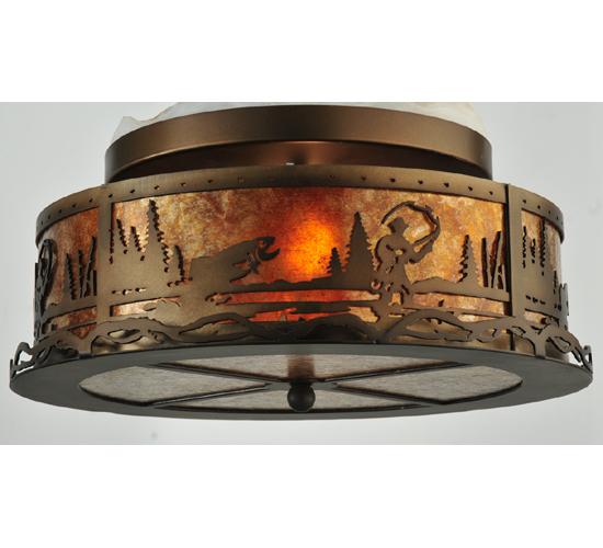 16&#34;W Fly Fishing Creek Flushmount