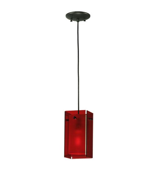 5&#34;Sq Metro Red Quadrato Mini Pendant