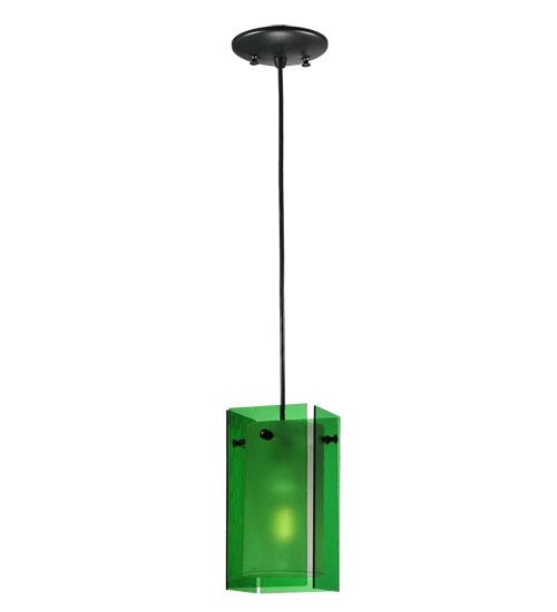 5&#34;Sq Metro Green Quadrato Mini Pendant