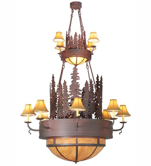 54&#34;W Walden Pine 2 Tier Chandelier